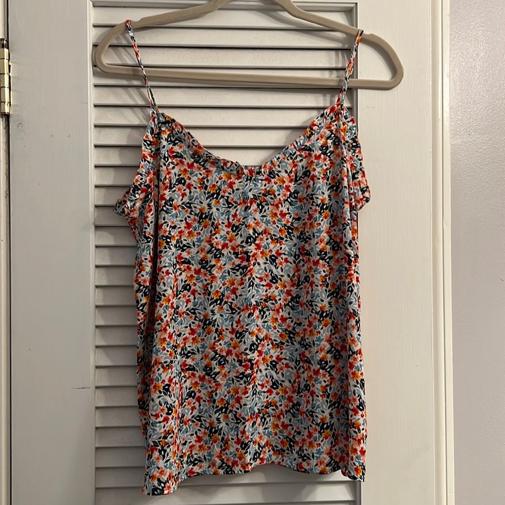 Loft Floral Ruffle Tank
